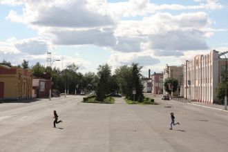 На улице города Славгород.