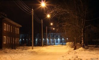 Ночной город Сокол, Вологодская область,
