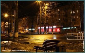 Ночные улицы города Сокол.
