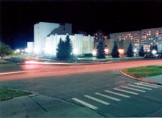 Город Южноукраинск ночью.