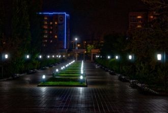 Ночные улицы Темиртау, Казахстан.