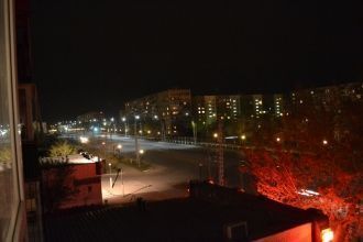 Ночной город Темиртау, Казахстан.