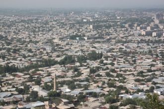 Город Узген с высоты.