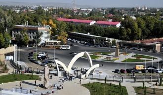 Город Тараз с высоты.