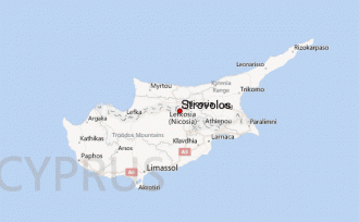 Строволос на карте Кипра.