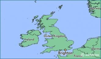 Брайтон на карте Великобритании.