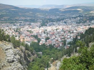 Город Левадия с высоты птичьего полета.