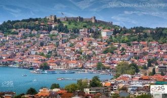 Город Охрид с высоты.