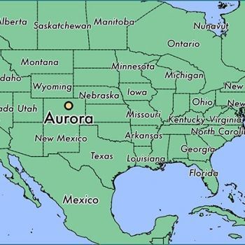 Орора на карте США.