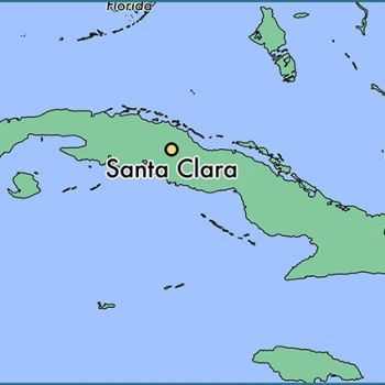 Санта-Клара на карте Кубы.