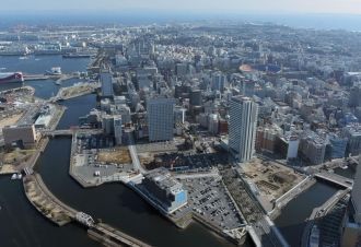 Йокогама - город с высоты.