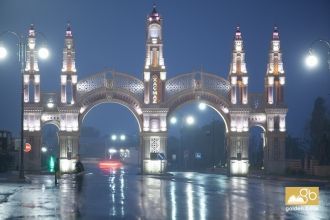 Фотография ночью, город Хачмаз.