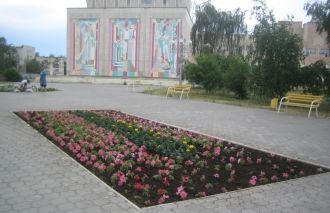 Клумба у ДК Союз Лисаковск.