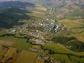 Город Детва с высоты.