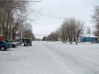 Заснеженная улица Шалкара.