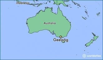 Джилонг на карте Австралии.