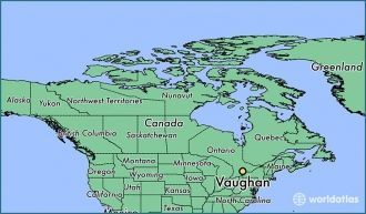 Город Вон на карте Канады.