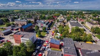 Город Йыгева с высоты.