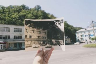 На одной из улиц города Ткибули.