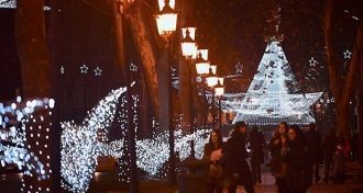 Ночной город Ткибули.