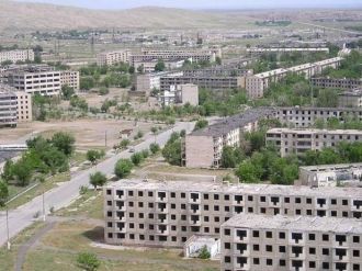 Город Каратау с высоты.