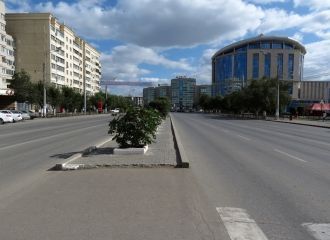 На одной из улиц города Хромтау.