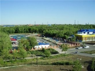 Город Хромтау с высоты птичьего полета.