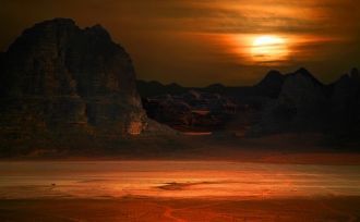 Закат в пустыне Вади-Рам.
