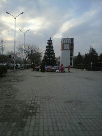 Наряженная елка в Турткуле.