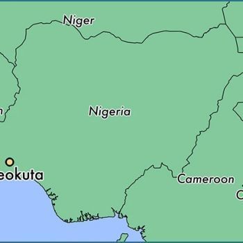 Абеокута на карте Нигерии.