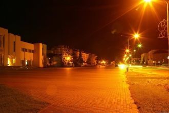 Ночной вид города Пружаны