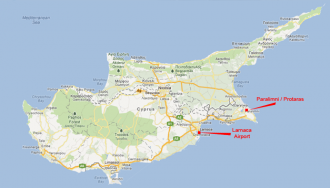 Паралимни на карте Кипра.