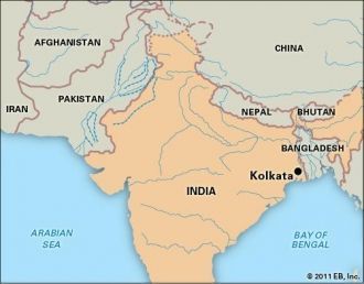 Калькутта на карте Индии