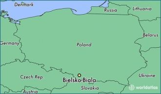 Город Бельско-Бяла на карте.