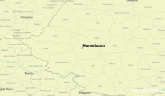 Город Хунедоара на карте Румынии.
