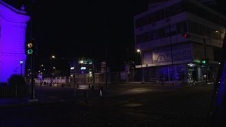 На улице города Кульякан ночью.