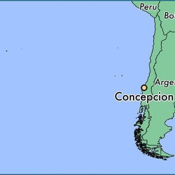Город Консепсьон на карте Чили.