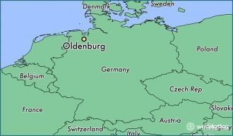 Ольденбург на карте Германии.