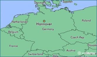 Ганновер на карте Германии.