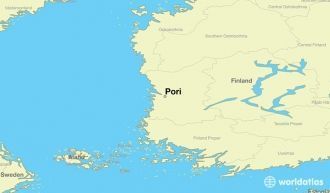 Пори на карте Финляндии.