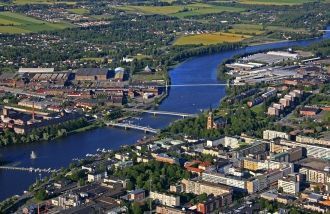 Город Пори с высоты птичьего полета.