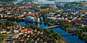 Швеция. Карлстад. Фото города с высоты.