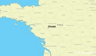 Город&nbsp;Шоле на карте Франции.