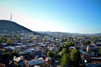 Тбилиси вид с высоты.