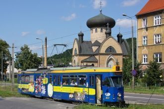Трамвай на улицах в Гожув-Велькопольский