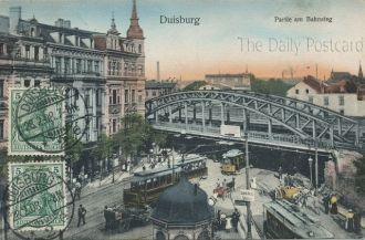 Старая открытка с видами Дуйсбурга.