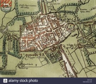 Территория Оксфорда в 1611 году.
