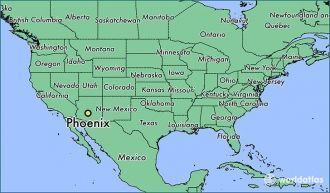 Финикс на карте США.