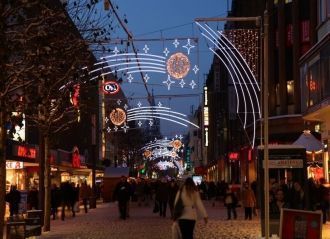 Вид на ночной Гельзенкирхен.