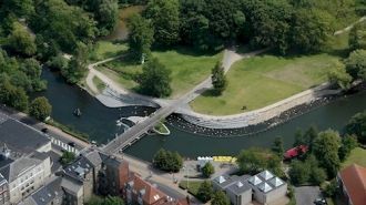 Оденсе - вид с высоты.